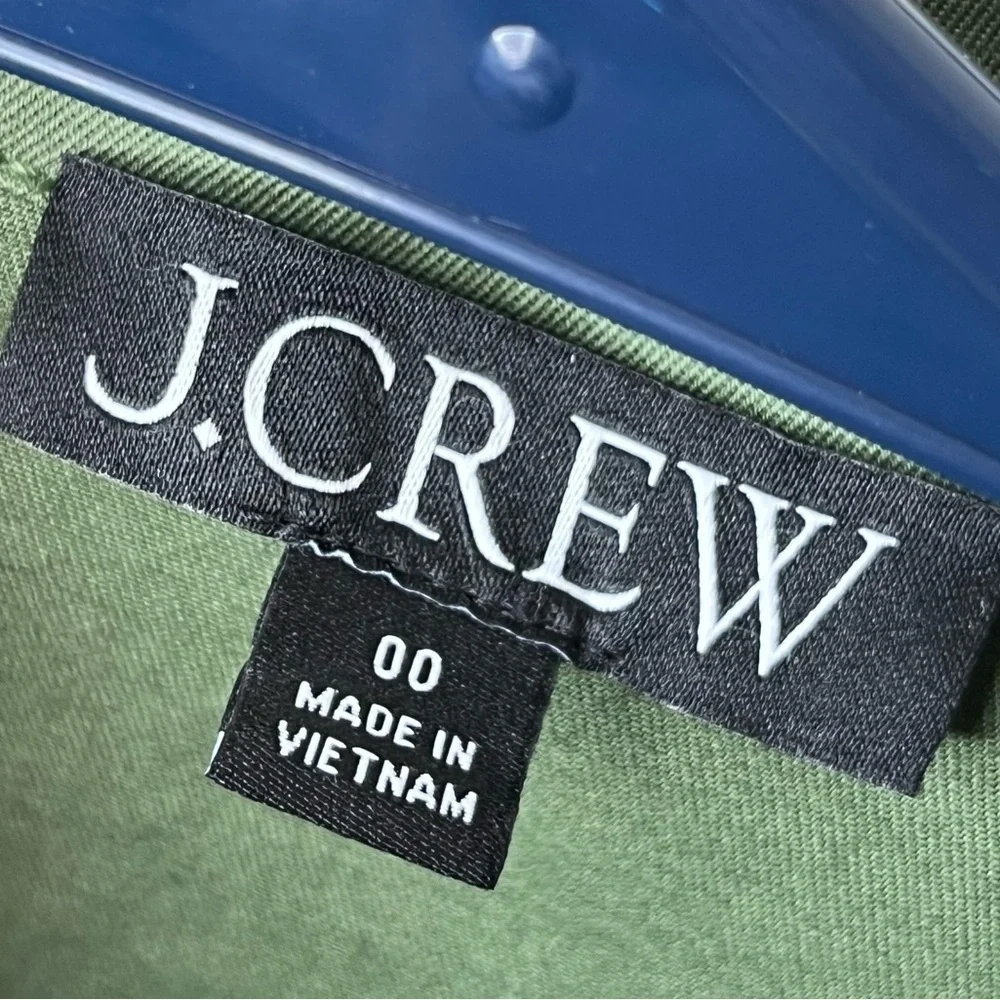 J. Crew Gamine Utility Sz 00 Stretch Twill Shirt Dress